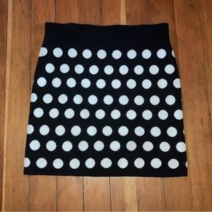 Loft Black and White polka dot Skirt